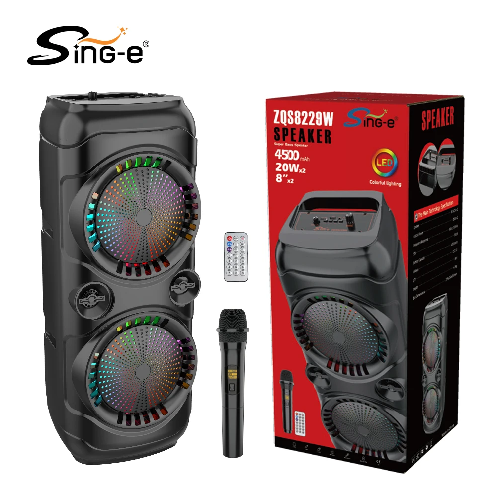 SING-E ZQS8229W Outdoor Party BT Speaker - Double 8 Inch Subwoofer