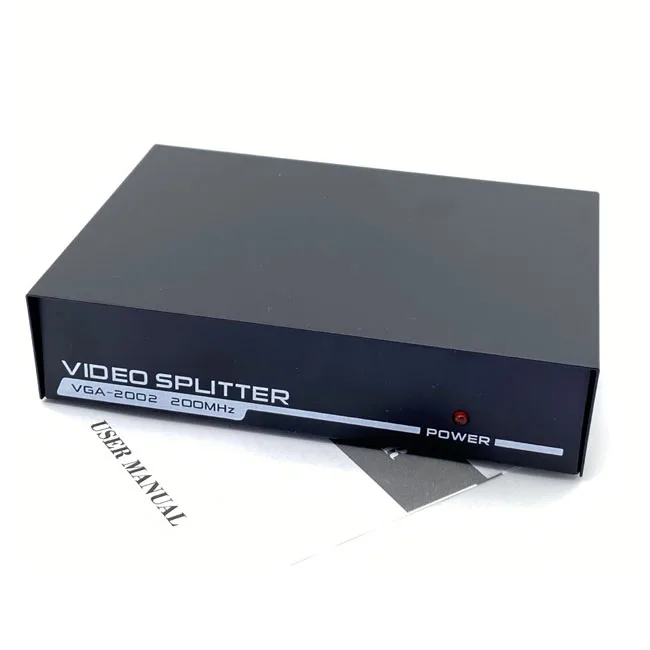 Fyydes VGA Splitter 1 In 2 Out 250MHz USB Powered 1920x1440 1080P Video Splitter For Screen Duplication Screen Splitter - 8
