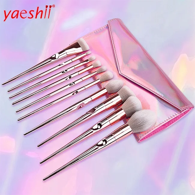 Yaeshii 10pcs Makeup Brushes Set Blending Foundation Powder Eyeshadow Eyeliner Cosmetic Woman Beauty