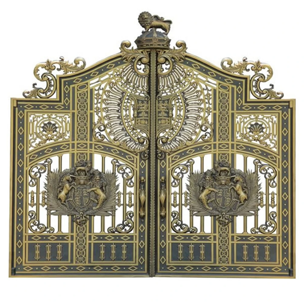 Professional Customized Modern Fancy Customized Size Baked Coating Surface Finish Aluminum Sliding Door Main Gate