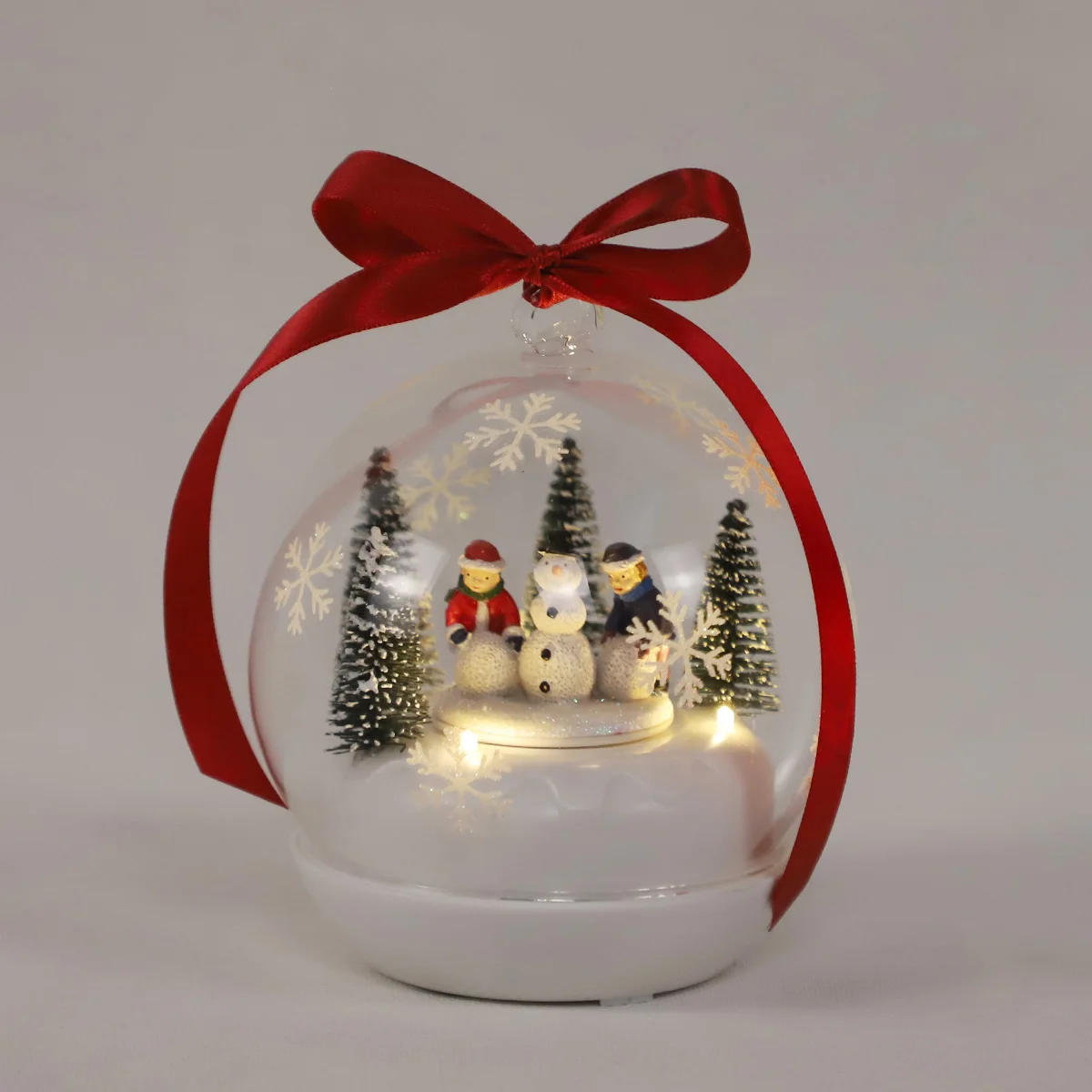 led christmas musical revolving glass ball with snowman lights merry christmas customized christmas glass ornaments