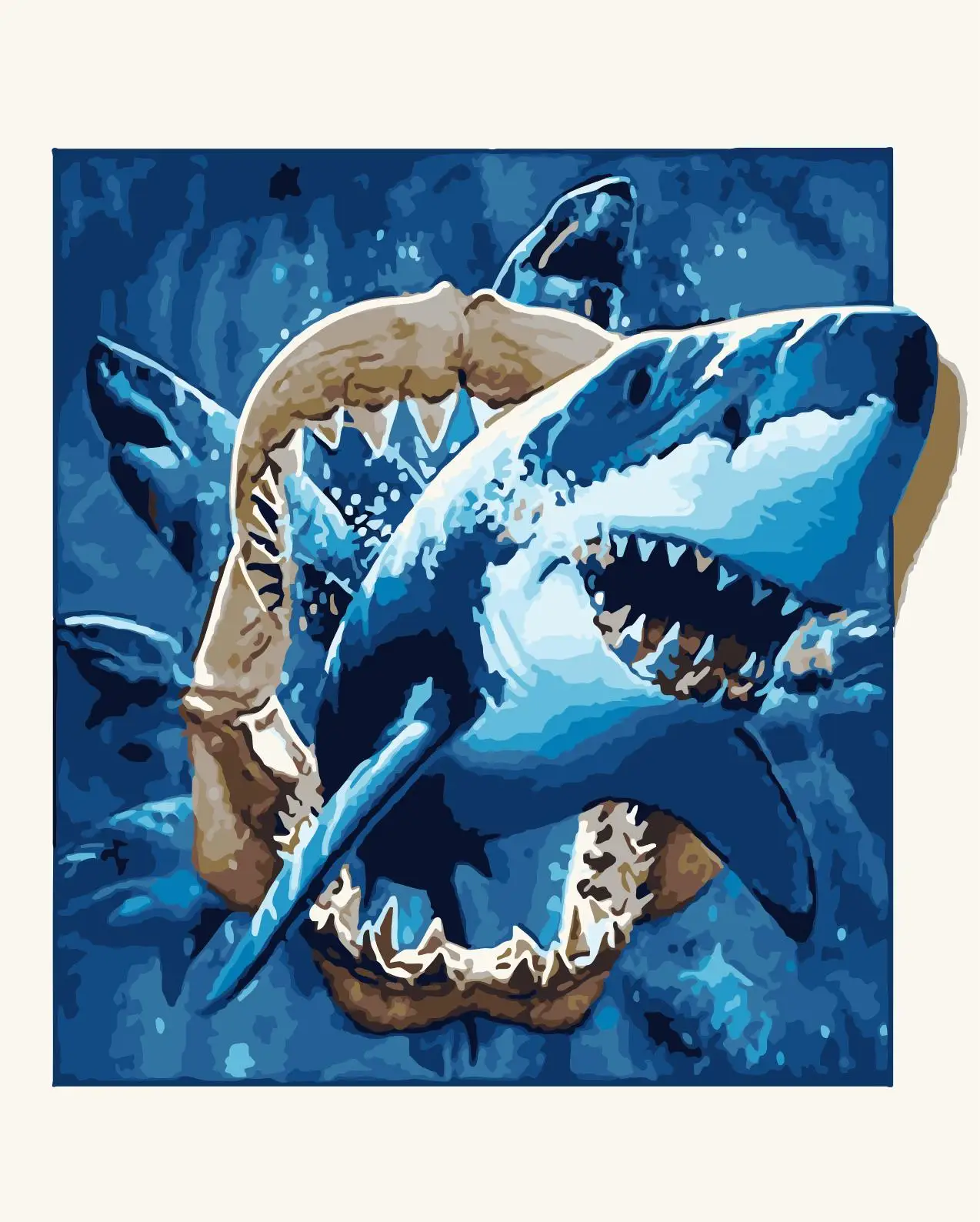 サメの壁の芸術の装飾教育芸術数字による絵画油絵クロスステッチ抽象的な写真アートプリント Buy Embroideried画像 アートプリント 壁の芸術の装飾 Product On Alibaba Com