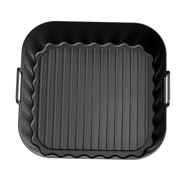 Non-Stick Silicone Air Fryer Tray, Multi-Compartment Baking Pan for Egg Tarts Fried Food, Oil-Proof Reusable Air Fryer Accessory supplier