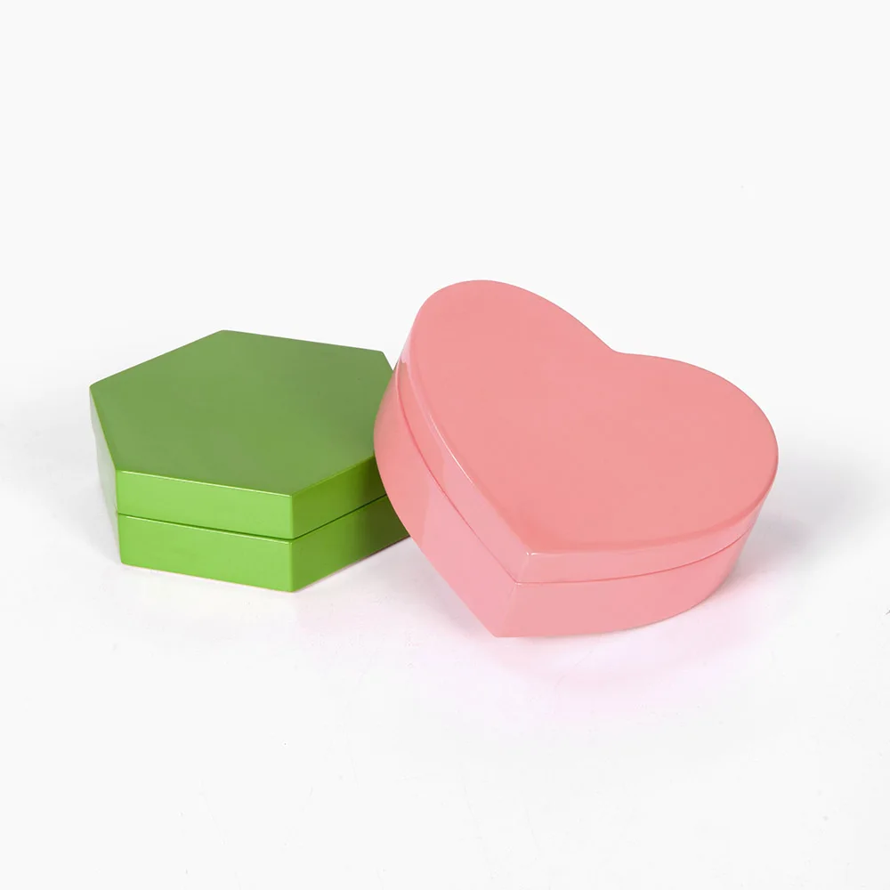 New Design Display Dry Fruit Wooden Heart Shape Luxury Box Valentine's