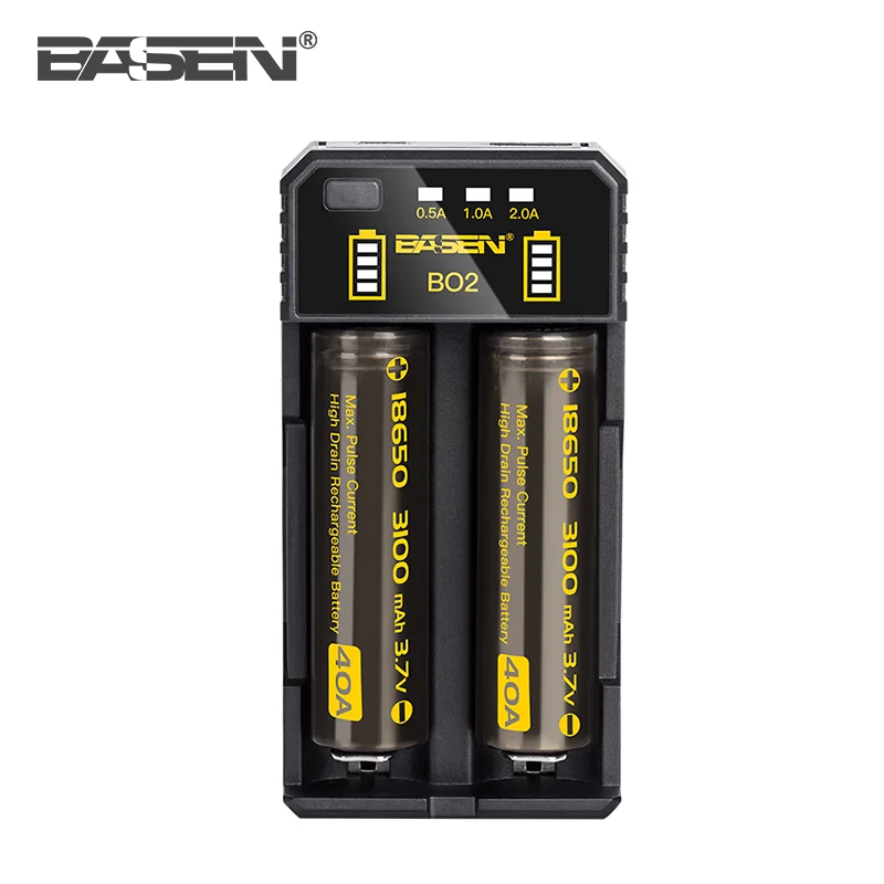 High Quality 18650 Lithium BO2 2 slots rechargeable battery charger for 18650