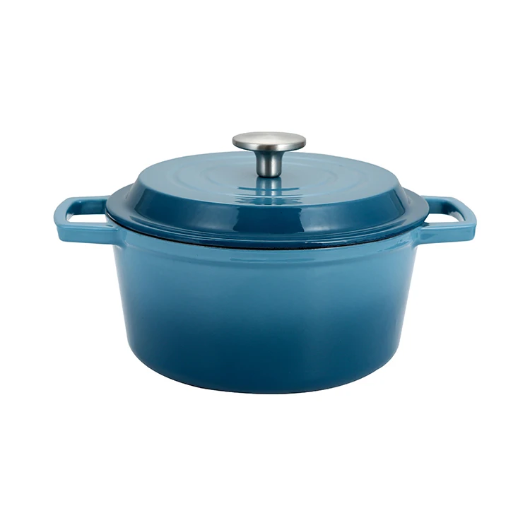 Bright Houseware Blue Cooking Pot Set Customized Kitchenware Cast Iron ...