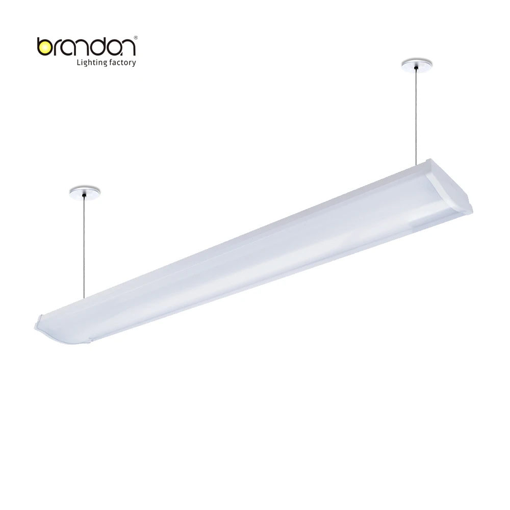 T5 T8 LED or Fluorescent Tube Double Battens Louver Baffle Plus PC Lens on LED Wrap Fixture Linear Fluorescent Lamp