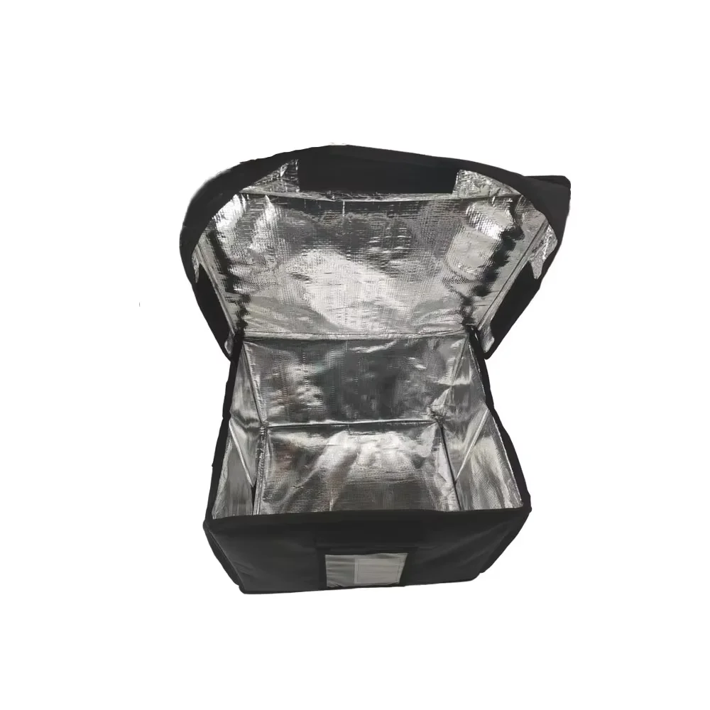product high quality custom logo polyester for velcro opening cooler bag black reusable insulated lunch box fresh delivery wholesale-6
