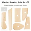 5 pieces wooden skeleton knife set