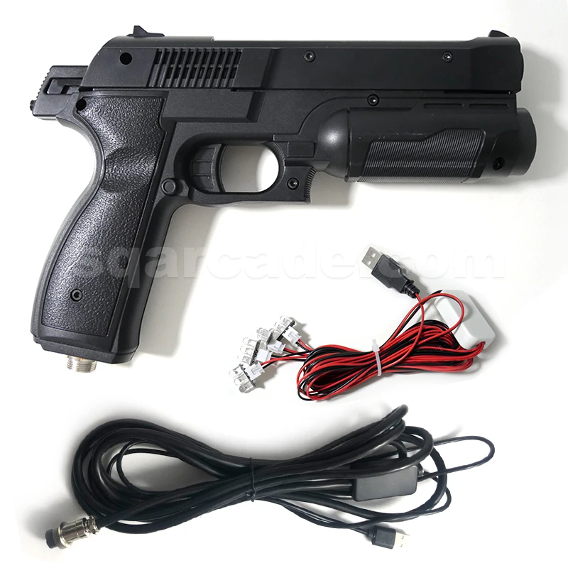 Arcade Game Gun Modified To Usb Light Guns With 4 Led Sensor For Pc