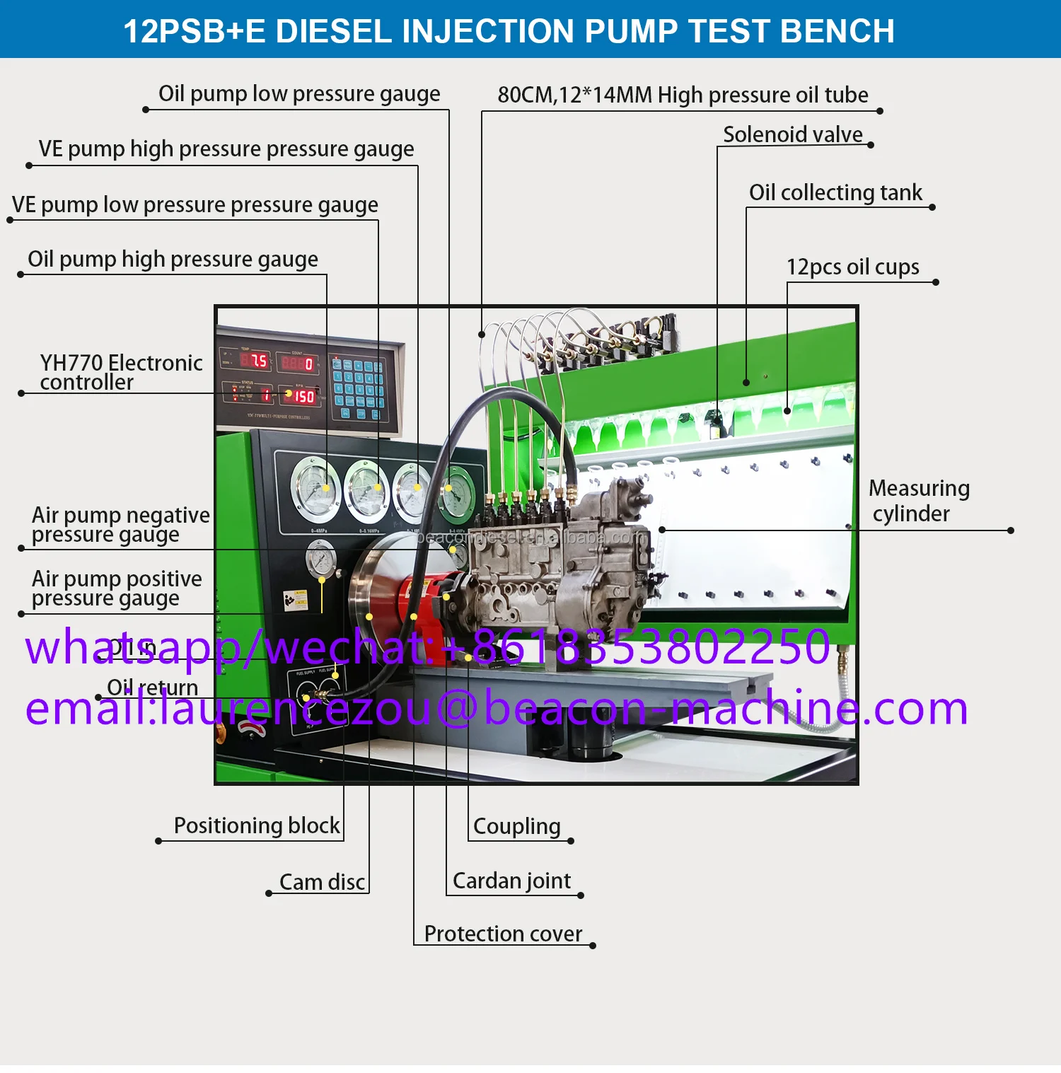 12psb+e Diesel Fuel Injection Pump Calibration Machine Injector Pump