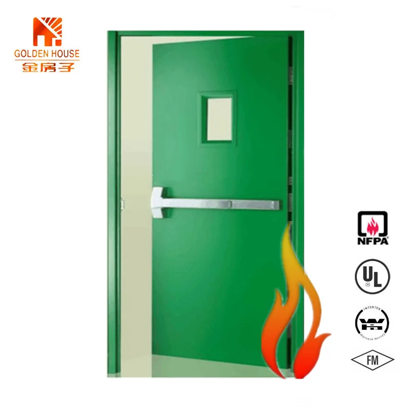 UL Listed 3 Hours One Panel Fire Resistant Hollow  Metal  Entry Doors Steel Fire Rated Door for Hotel