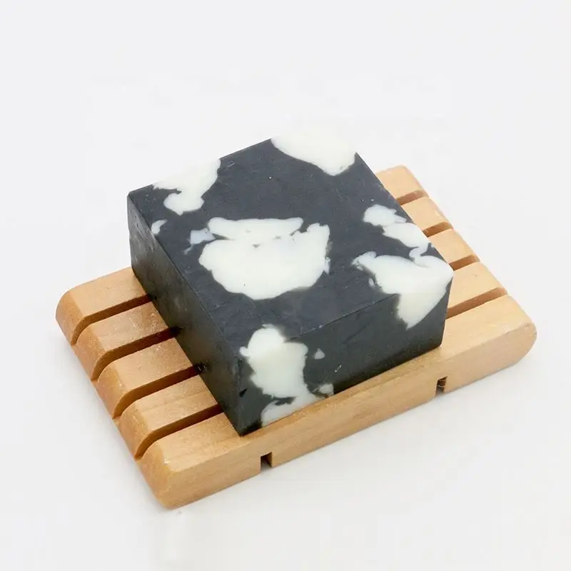Мыло ручной работы из натурального бамбукового угля с экстрактом козьего молока