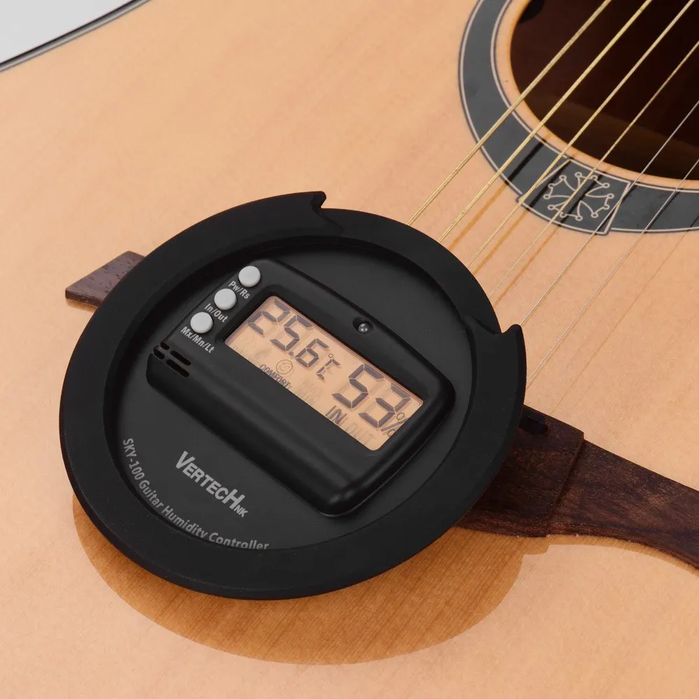 Digital hygrometer store for guitar