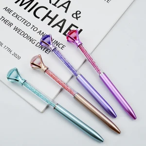 China Factory 1.0MM Writing Office Supplier Multi Color Gift Diamond Crystal Ball Ballpoint Pen