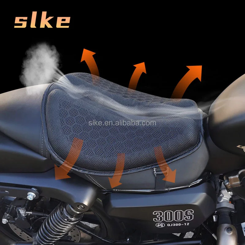 SLKE Motorcycle Seat Cushion Motorbike Gel Seat Pad with 3D
