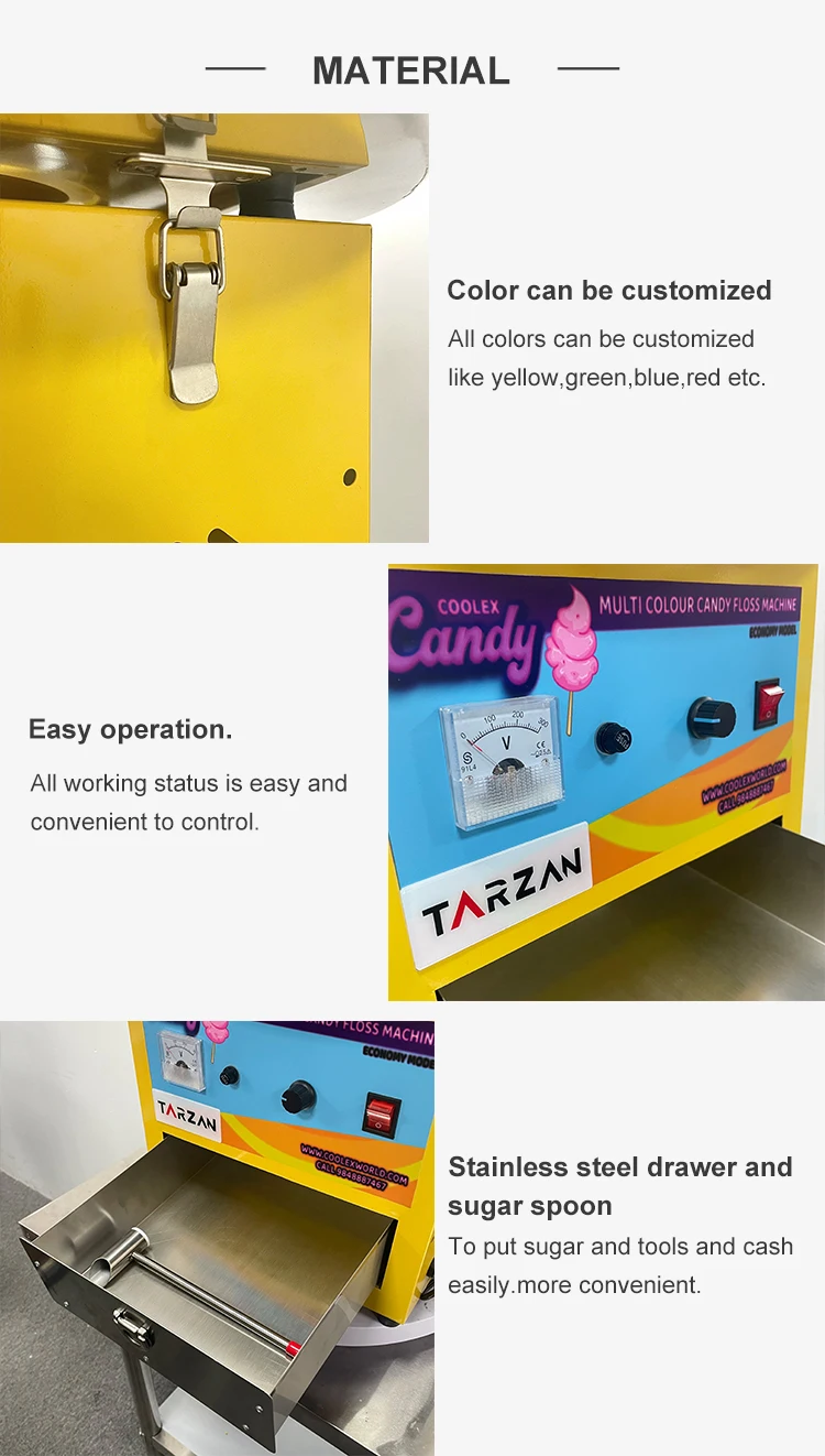 Electric Cotton Candy Vending Machine Commercial Cotton Candy Floss Machine details