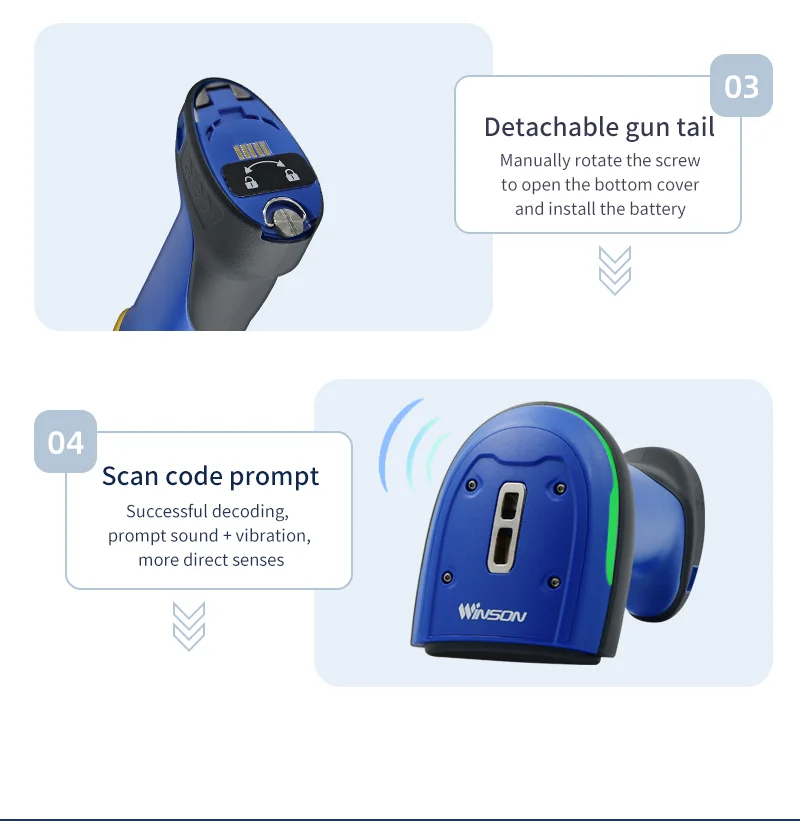 QR Industrial Blue tooth Barcode Scanner 2D 1D Bar Code Reader Drop Protection Handheld Scanner