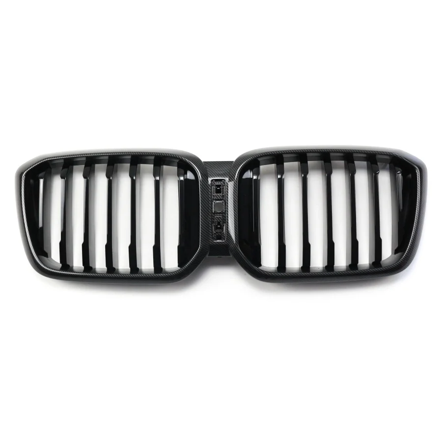 double banner carbon fiber gloss black front grille abs front bumper grille for bmw x3 g08 2021-8