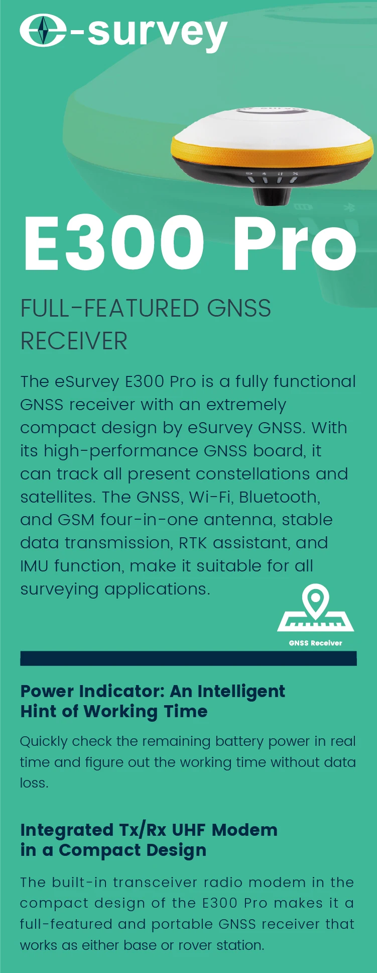 Esurvey E300 Pro Gnss Receiver Rtk Gps Base And Rover High Accuracy And