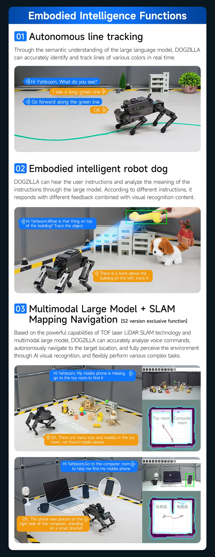 12DOF DOGZILLA S1/S2 Quadruped Robot Dog with AI Vision for Raspberry ...