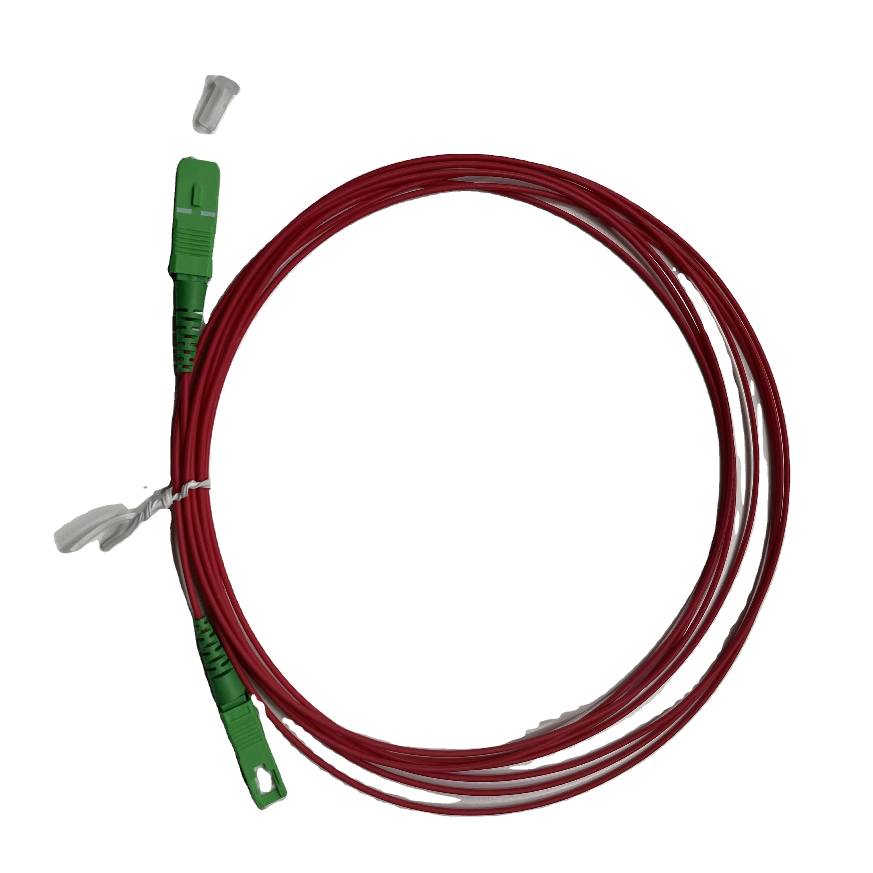 G657A2  fiber optic patch cord cable aqua red  clear garter SC/APC 1.6mm  3.5m 4m  Jarretiere optique fibres  free sample