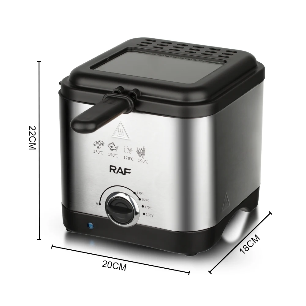◉※前Hd1001 未使用保管品 RAF Deep Fryer 電気フライヤー 1000W Electric Deep Fryer with 2L Capacity, Thermostatic Control