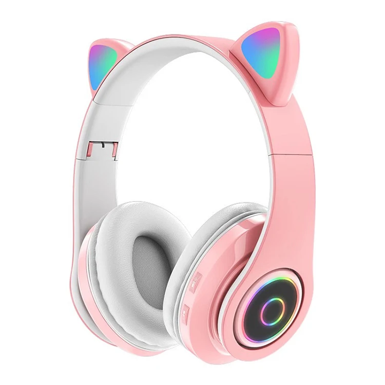 B39m Foldable Kids Headsets Cute Girls Colorful Lighting Led Wireless ...