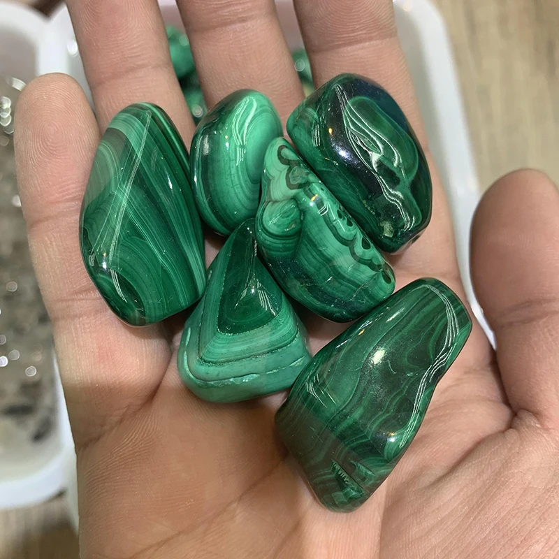 Wholesale Natural Polished Malachite Stone Crystal Tumbled