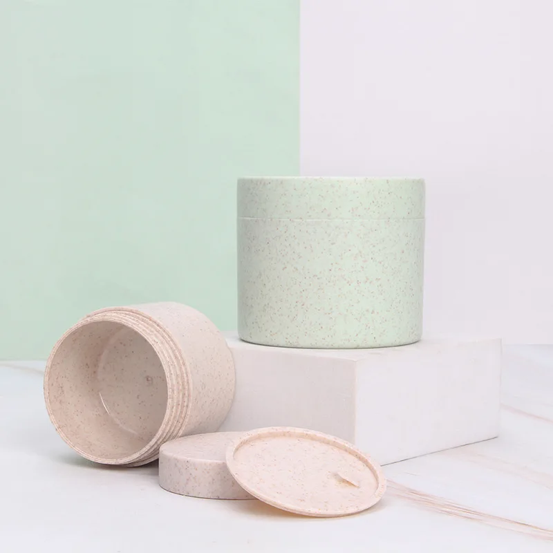 New Biodegradable Cosmetics Packaging Wheat Straw Material Cream Empty Cans