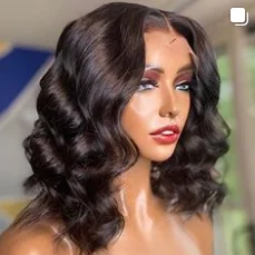 Raw Transparent Lace Front Wig for Asian Women Hair Wig, Raw Human Hair Front Lace Wig Short Curly Human Hair Wigs,silver Wig