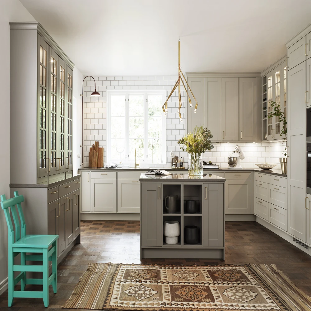 Ready To Assemble Modern Modular Wooden  Kitchen Cabinet With Any Accessories Simple Design