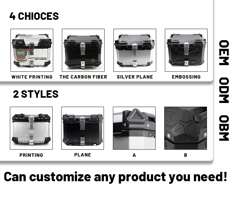 Motorcycle Trunk Tail Box Luggage - 38L Side Boxes + 45L Tail Box