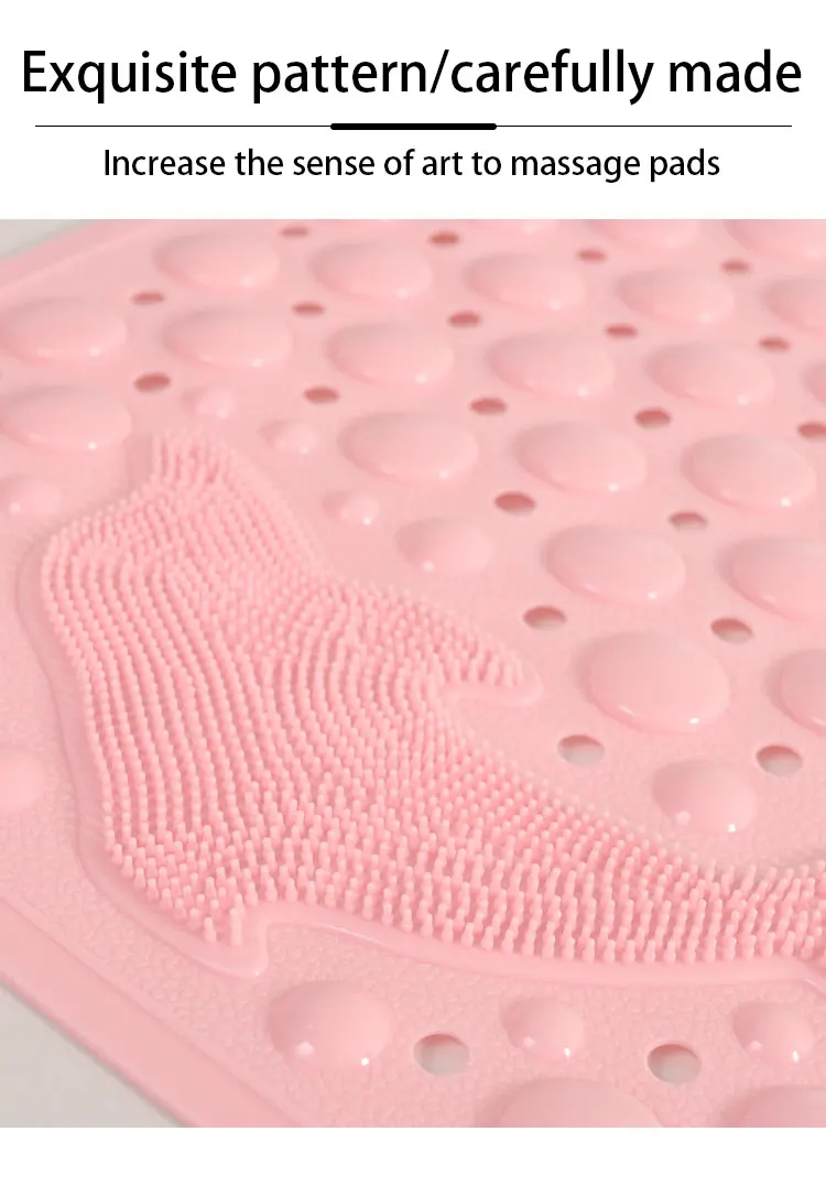 Custom Shape Thickened Absorbent Anti-slip Safety Bathtub Shower Mat Non Slip Bathmat Strong Suction Bath Mats manufacture