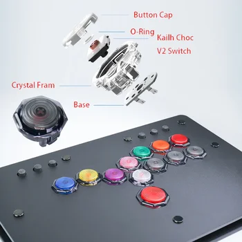 combo button 24mm CRYSTAL 6個 hitboxultra Duelpad Arcade Stick with Kailh Choc V2 Switches for Hitbox