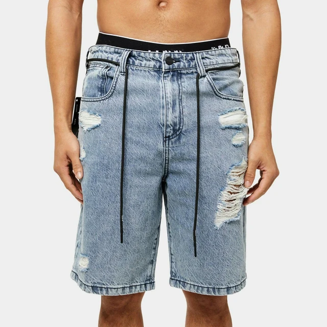 Manufacturer OEM Loose Fit Distressed Ripped Details With Drawstrings Men Baggy Jorts