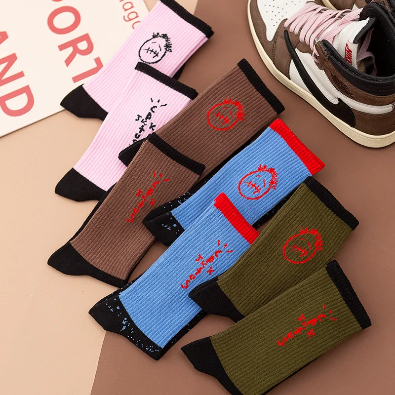 Fashion Designer Cashew Flower Travis TS Brands Crew Cotton Socks
