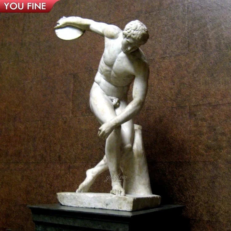 Hand Carved Famous Marble Discobolus Sculpture