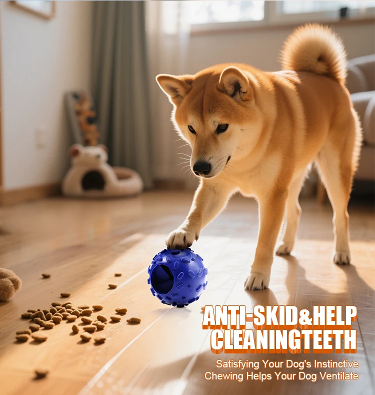 Super Pet Natural Rubber Chew Ball Dog Cat Toy Durable and Resilient Leak-Proof Food-Interactive Accessory