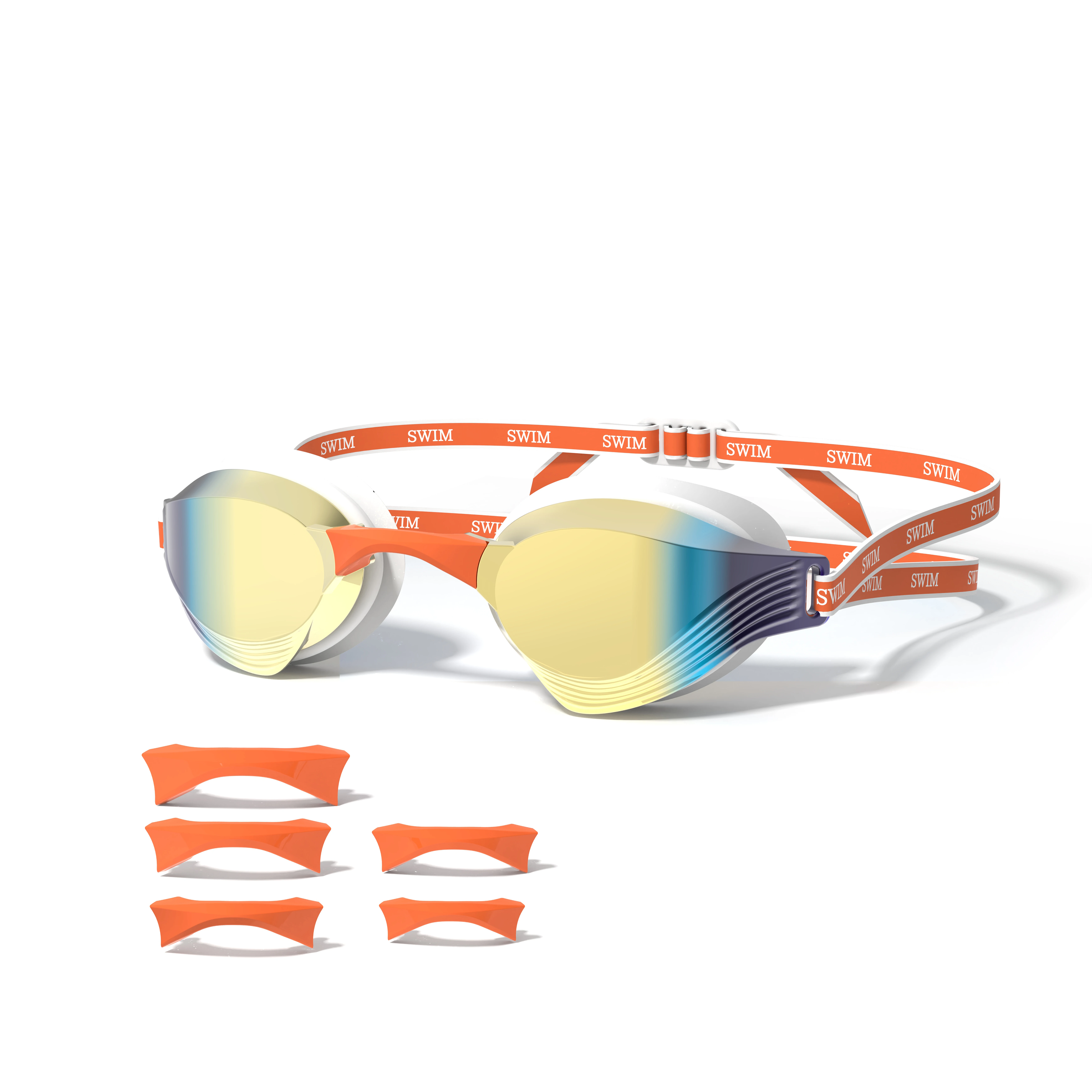 Swimming Goggles Anti-fog With Replaceable Nose Bridge For Adults_voghion.com