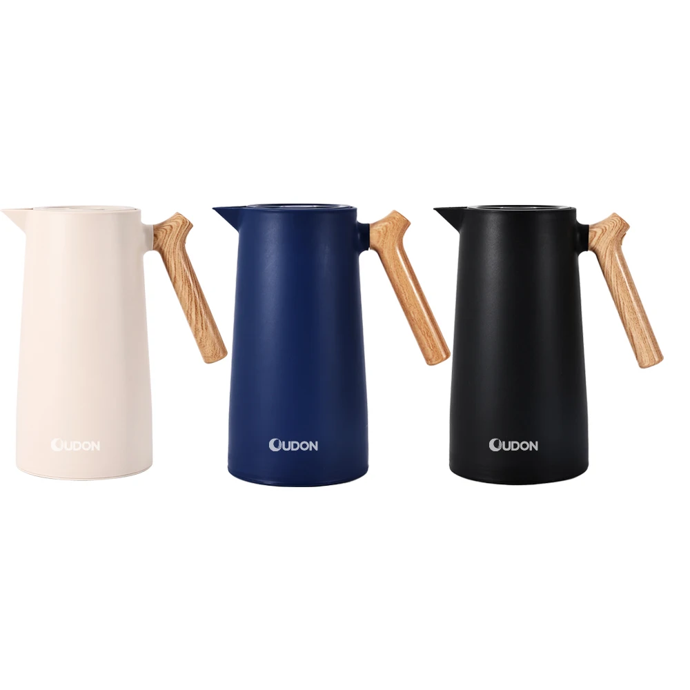 Factory Custom 1L Thermal Carafe Vacuum Insulated Water Jug Coffee Pot With Glass Interior