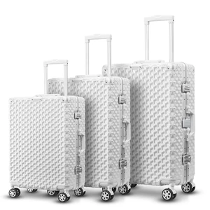 Factory Wholesale Latest Aluminum Zipper Luggage Travel Bag 3 Pieces ABS and PC Trolley Case Convertible Luggage
