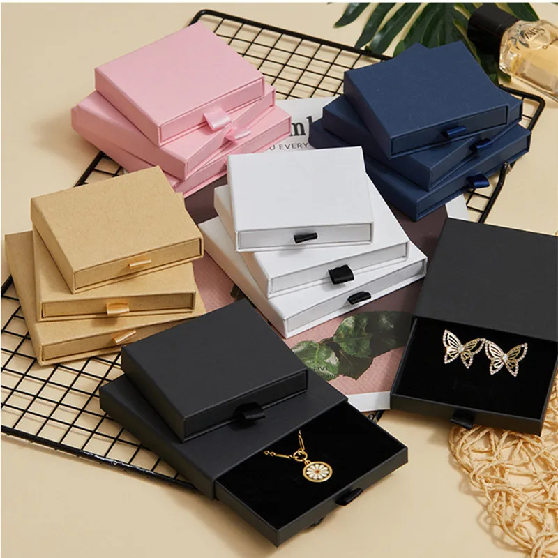 Оптовая продажа жесткая картонная скользящая бумага маленькая Подарочная коробка с логотипом на заказ ящик для упаковки ювелирных