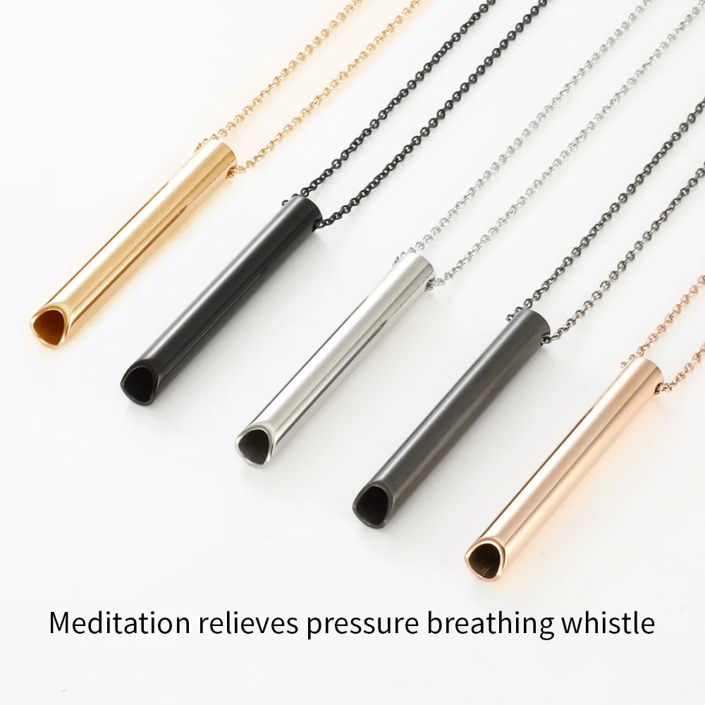 Stainless Steel Mindfulness Breathing Necklace for Women Men
