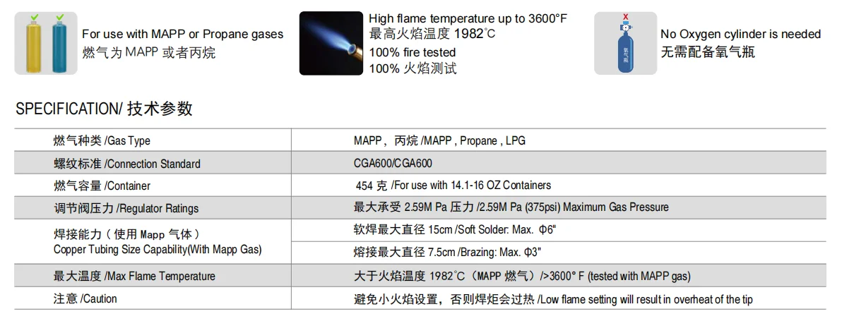 Wholesale High Quality HT-1D3 Tripple-Tip Torch Brass Made Torch Portable Universal HVAC Repair Tool