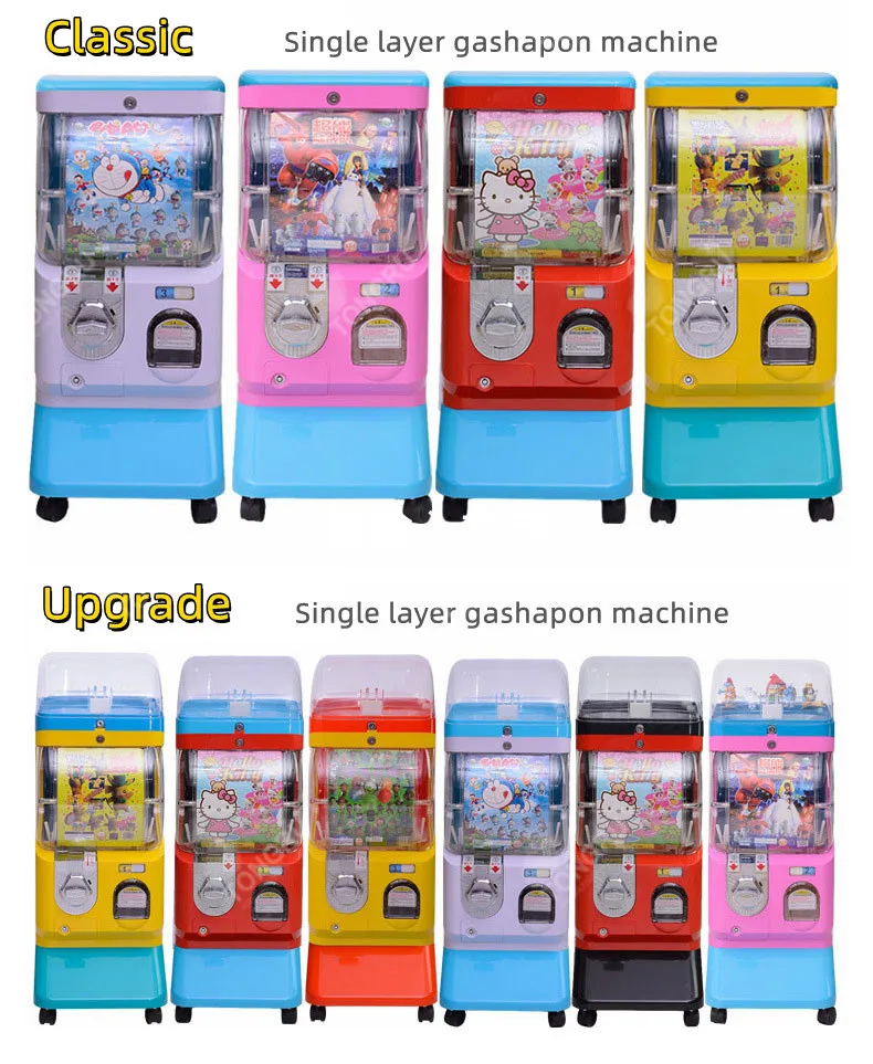 Clear Color Coin-Operated  Vending Machine Gotcha Toy Distributor with Colorful Capsule Original Product Genre