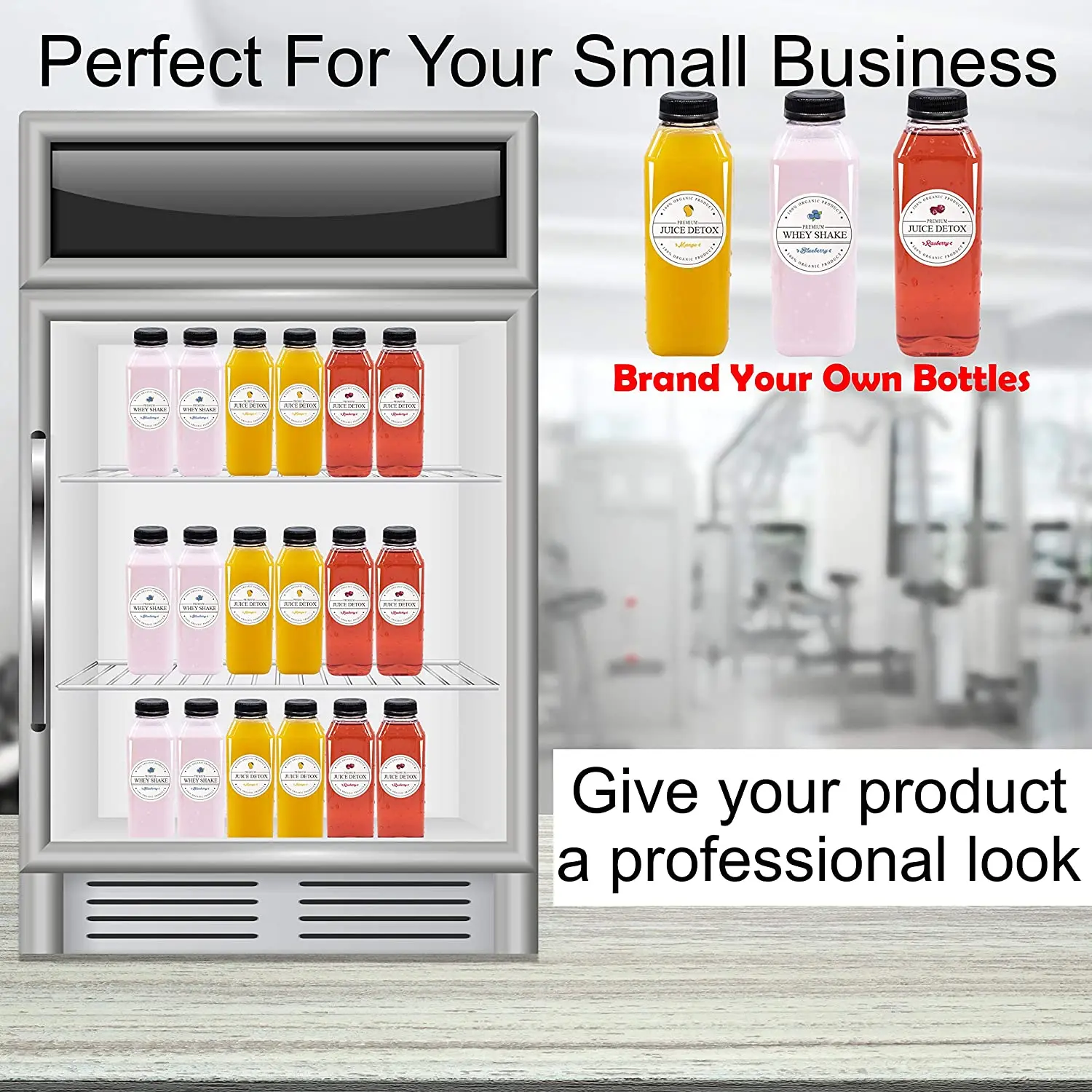 Bottiglie In Plastica Da 500ml - Set Da 4 | Con Adesivi Frutta | Per Frapp&egrave;, Succhi E Bevande Fredde