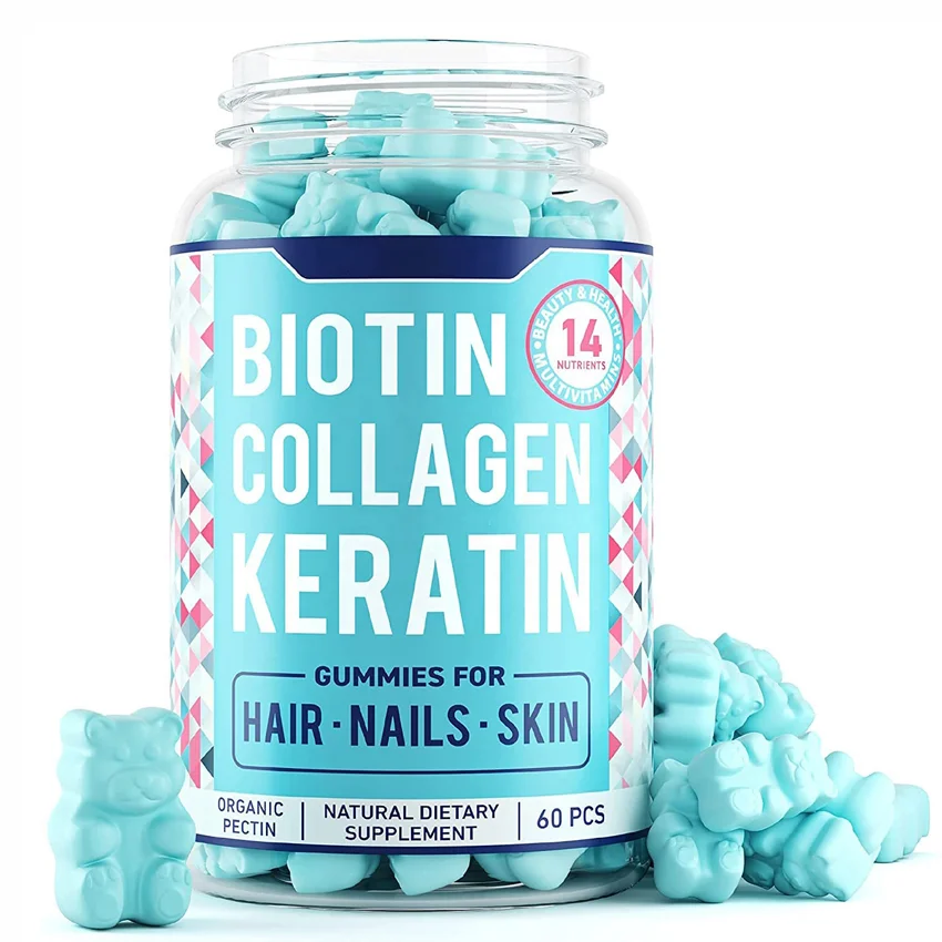 Ready to Ship Premium Biotin Collagen Keratin Nails Hair gummies supplier
