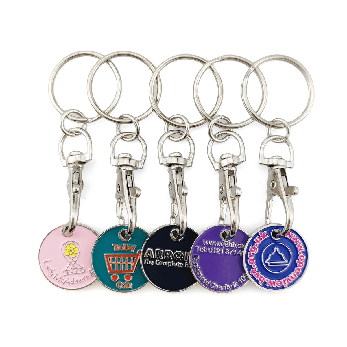 Coin Keyring Charity Shopping Trolley Tokens Promotional Wishbone