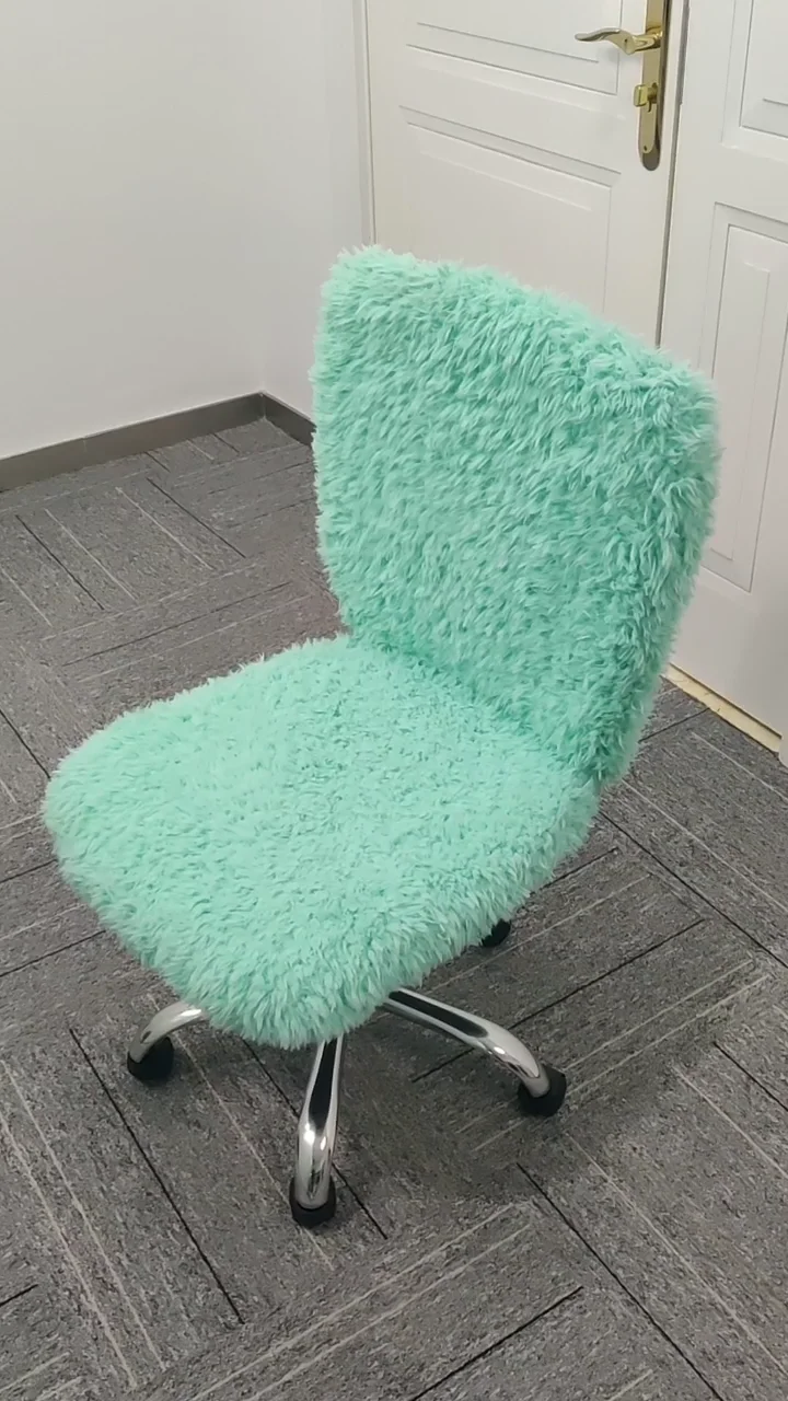 fluffy teal desk chair